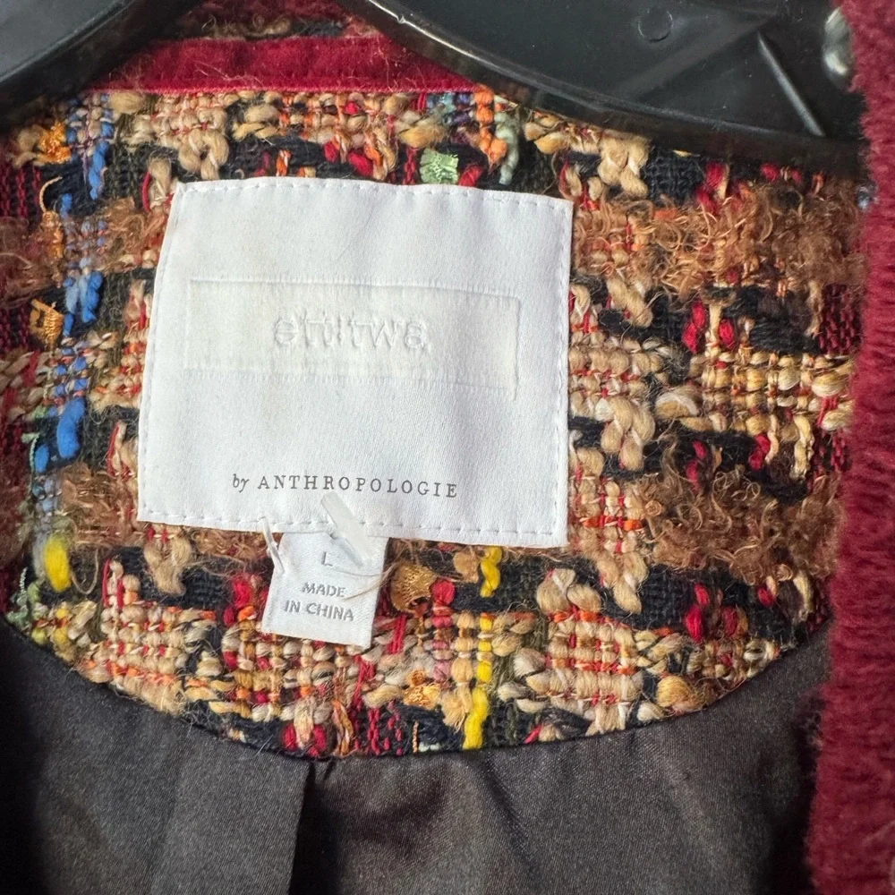 Anthropologie Ett.twa Harlequin Colorful Tweed Jacket Blazer - Picture 9 of 16